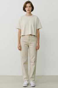Women’s Semi-Oversized Pigment-Dyed Cropped Short-Sleeve T-Shirt