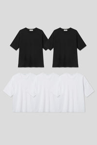 Men’s Relax Semi-Oversized Cropped Short-Sleeve T-Shirt – Classic Multipack