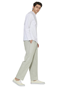 EDUARDO Men's Tapered Fit Banding Cotton Comfort Drawstring Pants.