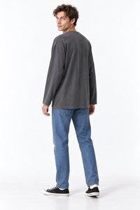 Men’s Oversized Pigment-Dyed Long-Sleeve T-Shirt