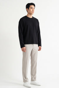 Men’s Relax Semi-Oversized Cropped Long-Sleeve T-Shirt – Classic Multipack