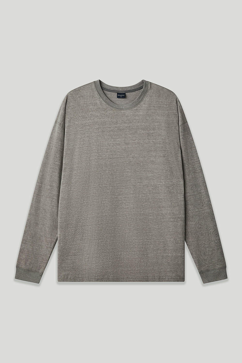 Men’s Oversized Pigment-Dyed Long-Sleeve T-Shirt with Ribbed Cuffs