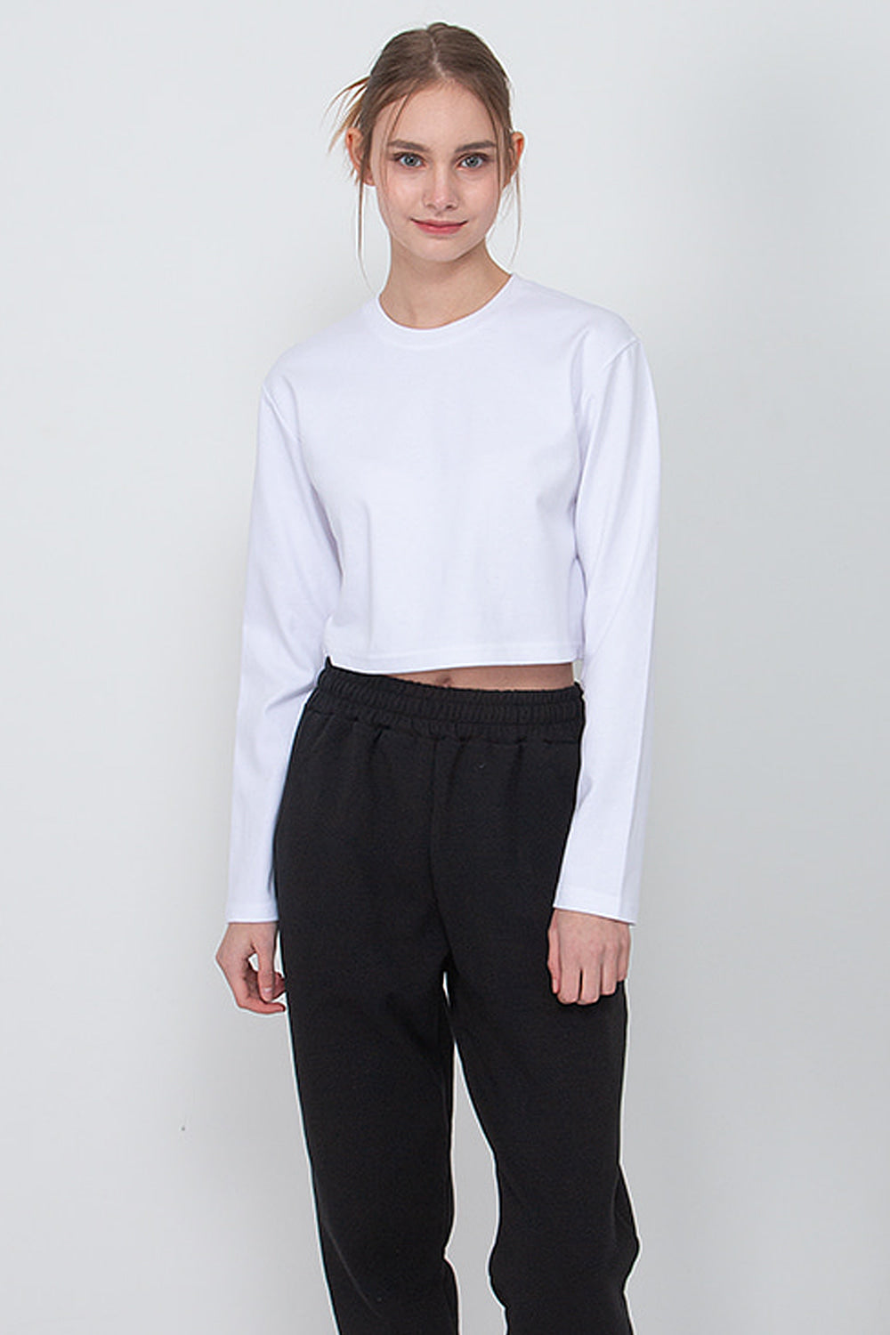 Women’s Normal Regular-Fit Cropped Long-Sleeve T-Shirt – Classic Multipack