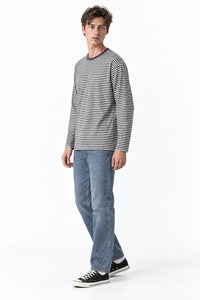 Men’s Semi-Oversized Striped Long-Sleeve T-Shirt