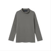 EDUARDO Youth Mock Neck semi-Over Brushed Heavy Cotton Long Sleeve Shirt.