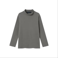 EDUARDO Youth Mock Neck semi-Over Brushed Heavy Cotton Long Sleeve Shirt.