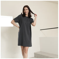 EDUARDO Women Summer Casual Short Sleeve Crewneck T-Shirt Dress Semi over Fit. (Cool Cotton Modal Blend)