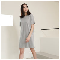 EDUARDO Women Summer Casual Short Sleeve Crewneck T-Shirt Dress Semi over Fit. (Cool Cotton Modal Blend)