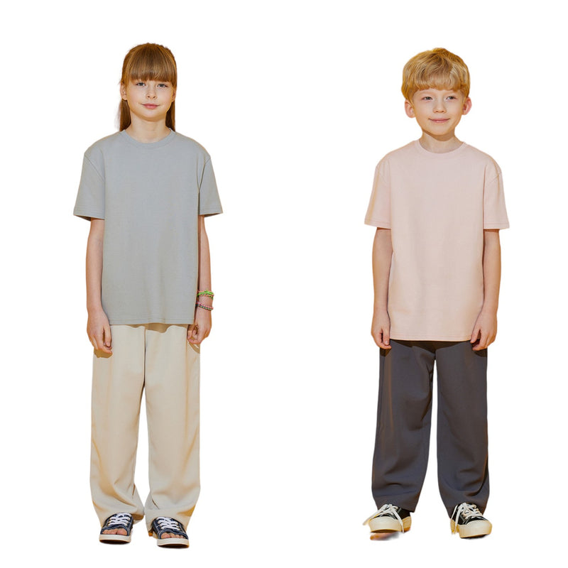 EDUARDO Children Unisex Short-Sleeve T-Shirt Semi Over Relaxed Fit Boys and Girls. (Cool Cotton Modal Blend)