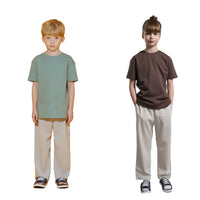 EDUARDO Children Unisex Short-Sleeve T-Shirt Semi Over Relaxed Fit Boys and Girls. (Cool Cotton Modal Blend)