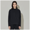 Women's Semi-Over Heavyweight Cotton Long Sleeve Mock Neck Top.