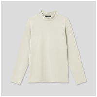 Women's Semi-Over Heavyweight Cotton Long Sleeve Mock Neck Top.