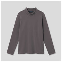 Women's Semi-Over Heavyweight Cotton Long Sleeve Mock Neck Top.