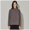 Women's Semi-Over Heavyweight Cotton Long Sleeve Mock Neck Top.