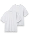 EDUARDO 2 Pack Men's Crew T-Shirt, Cotton Modal, Anyone Over Fit Short Sleeves Multipack.