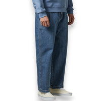 EDUARDO Men Wide Fit Bamding Medium Wash Crop Denim Jean Pants