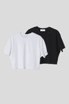 EDUARDO Women Normal Regular Fit Cropped Short-sleeved T-shirts 2-pack Set.