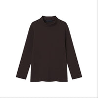 EDUARDO Youth Mock Neck semi-Over Brushed Heavy Cotton Long Sleeve Shirt.