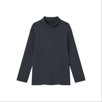 EDUARDO Youth Mock Neck semi-Over Brushed Heavy Cotton Long Sleeve Shirt.