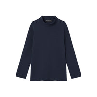 EDUARDO Youth Mock Neck semi-Over Brushed Heavy Cotton Long Sleeve Shirt.