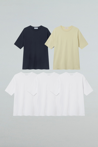 EDUARDO Men relaxed semi-overfit short-sleeved t-shirt, 5pack Second Collection.