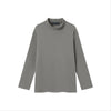 EDUARDO Youth Mock Neck semi-Over Brushed Heavy Cotton Long Sleeve Shirt.