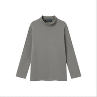 EDUARDO Youth Mock Neck semi-Over Brushed Heavy Cotton Long Sleeve Shirt.