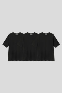 EDUARDO 3 Pack Men's Relaxed semi-overfit short-sleeved t-shirt multipack [Black]