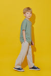 EDUARDO Unisex Youth Wide Cool Moist Banding Slacks Elastic Waist with Pockets Pants.