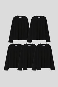 Men’s Relax Semi-Oversized Cropped Long-Sleeve T-Shirt – Classic Multipack