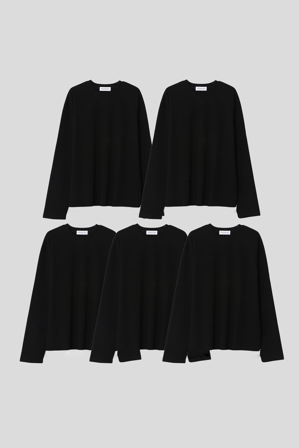 Men’s Relax Semi-Oversized Cropped Long-Sleeve T-Shirt – Classic Multipack
