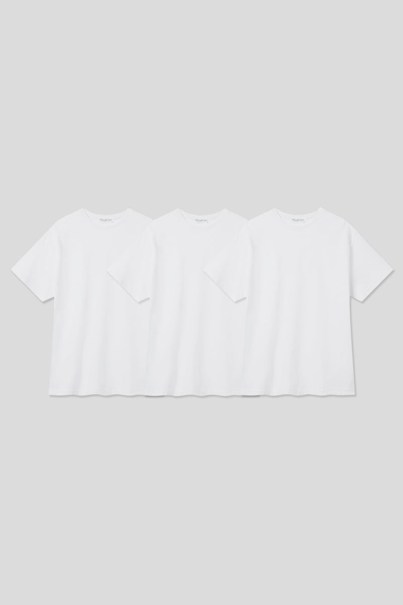 EDUARDO 3 Pack Women's Crew T-Shirt, Cotton Modal Blend, Normal Fit, Short Sleeves Multipack.