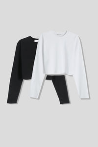 Women’s Normal Regular-Fit Cropped Long-Sleeve T-Shirt – Classic Multipack