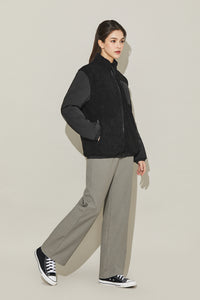 EDUARDO Men Women Standard Fit Reversible Fleece Zip-up Jacket.