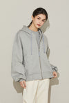 EDUARDO Overfit Incision Balloon Hoodie Zip-Up.