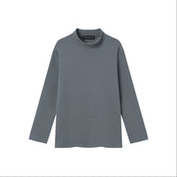 EDUARDO Youth Mock Neck semi-Over Brushed Heavy Cotton Long Sleeve Shirt.