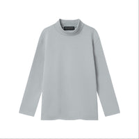 EDUARDO Youth Mock Neck semi-Over Brushed Heavy Cotton Long Sleeve Shirt.