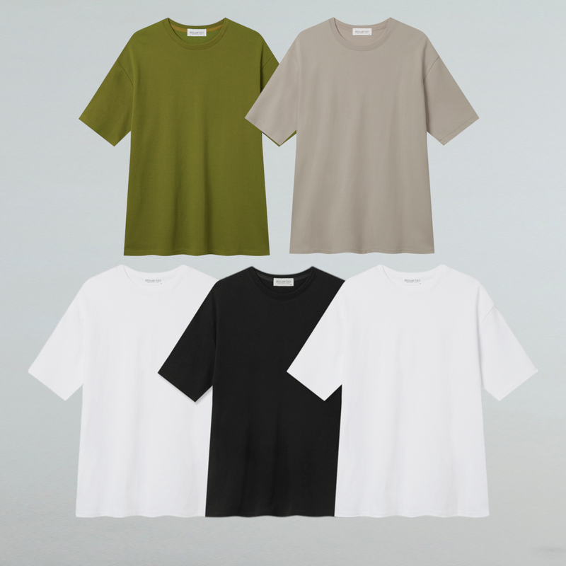 EDUARDO Men relaxed semi-overfit short-sleeved t-shirt, 5pack first Collection.