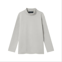 EDUARDO Youth Mock Neck semi-Over Brushed Heavy Cotton Long Sleeve Shirt.