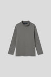 EDUARDO Youth Mock Neck semi-Over Brushed Heavy Cotton Long Sleeve Shirt.