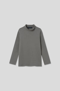 EDUARDO Youth Mock Neck semi-Over Brushed Heavy Cotton Long Sleeve Shirt.