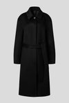 EDUARDO Women Belted Wool-Cashmere Single-Breasted Mac Balmacaan Long Coat.