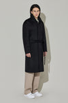 EDUARDO Men Single-Breasted Belted Cashmere Mac Balmacaan Long Coat.