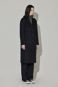 Eduardo Women Wool Coat Single-Breasted Chesterfield Long Overcoat.