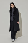 Eduardo Women Wool Coat Single-Breasted Chesterfield Long Overcoat.