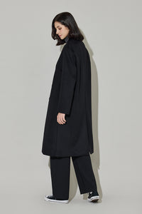 Eduardo Women Wool Coat Single-Breasted Chesterfield Long Overcoat.