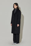 Eduardo Women Wool Coat Single-Breasted Chesterfield Long Overcoat.