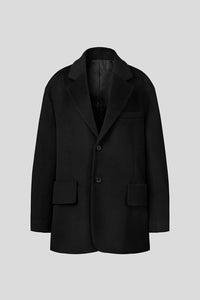 EDUARDO Wool Blend Pea coat Classic Single-Breasted Notch Lapel for Men and Women.