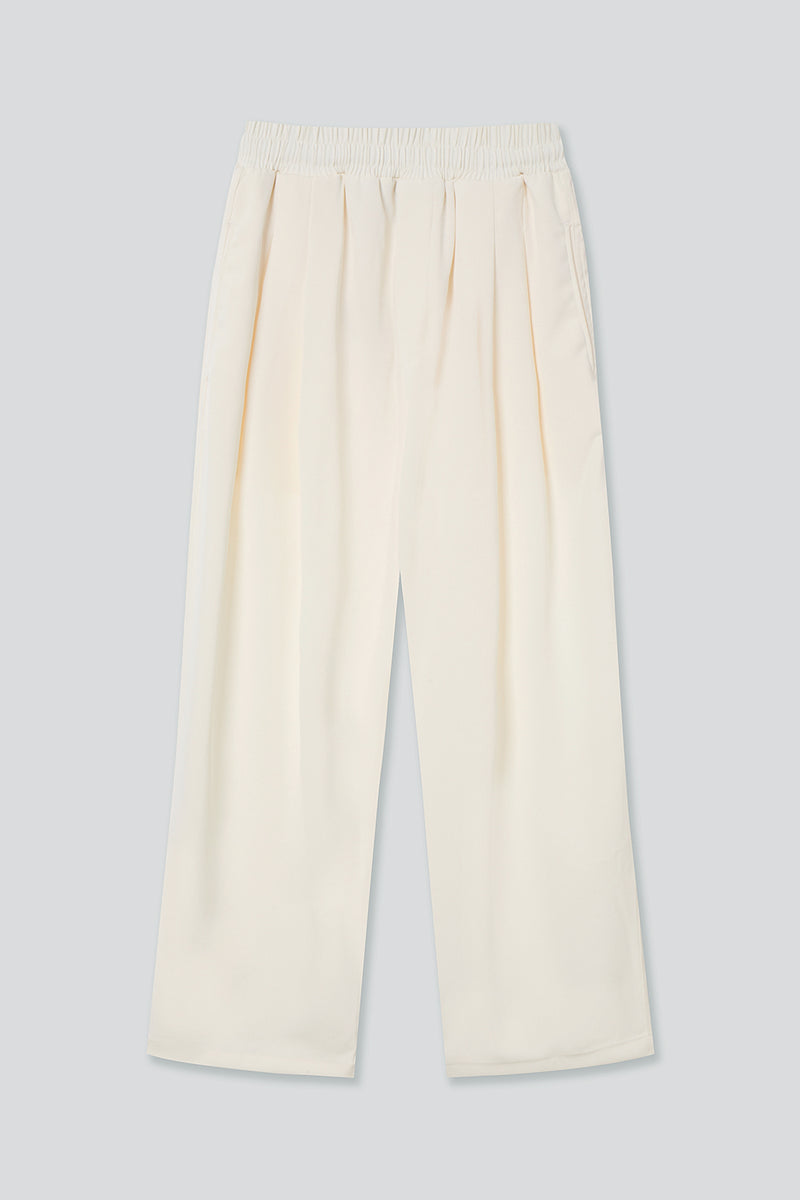 EDUARDO Women's Drawstring Elastic Waisted Wide Leg Trouser with Pockets.