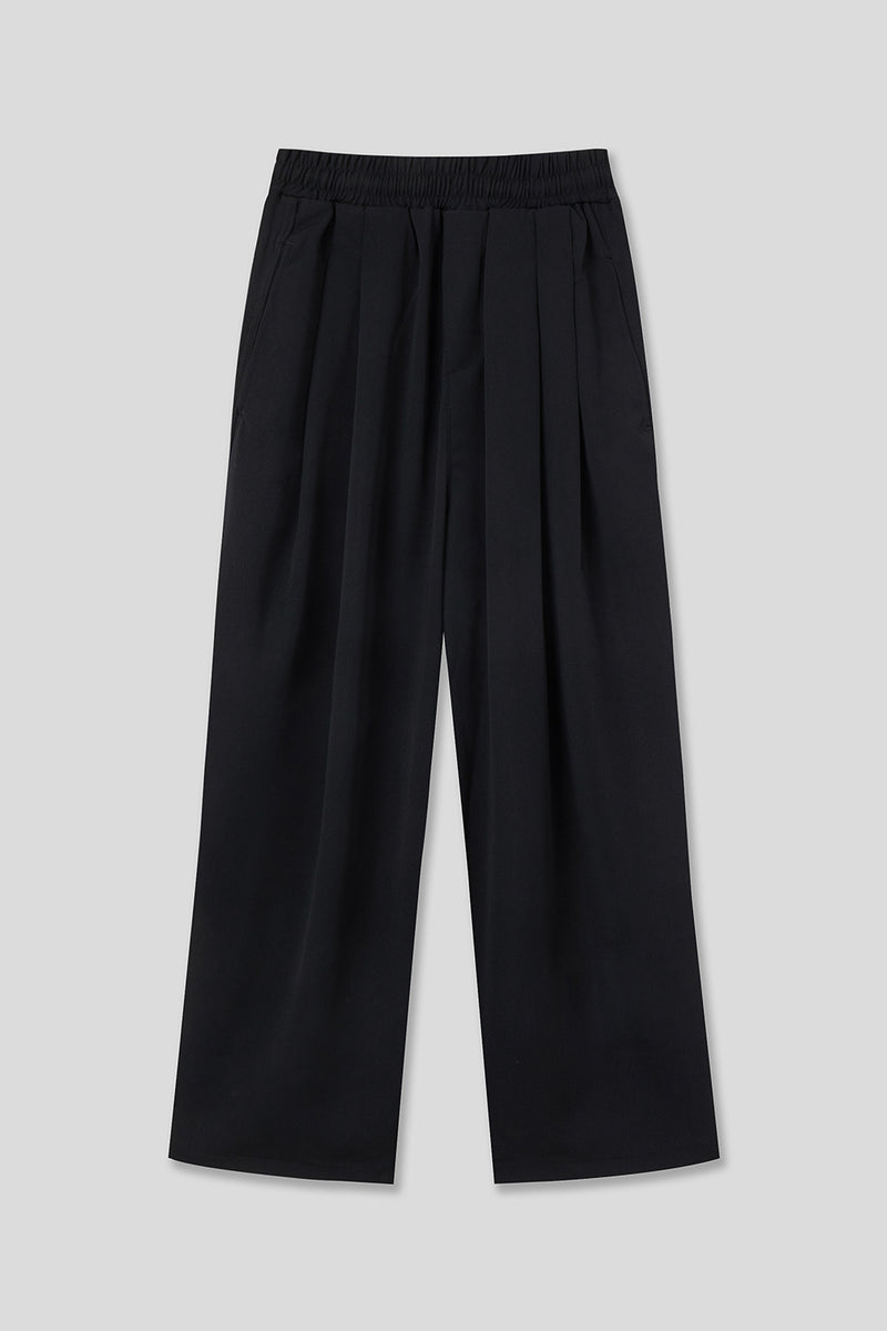 EDUARDO Women's Drawstring Elastic Waisted Wide Leg Trouser with Pockets.